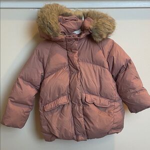 Zara Down Coat with Faux Fur Hood